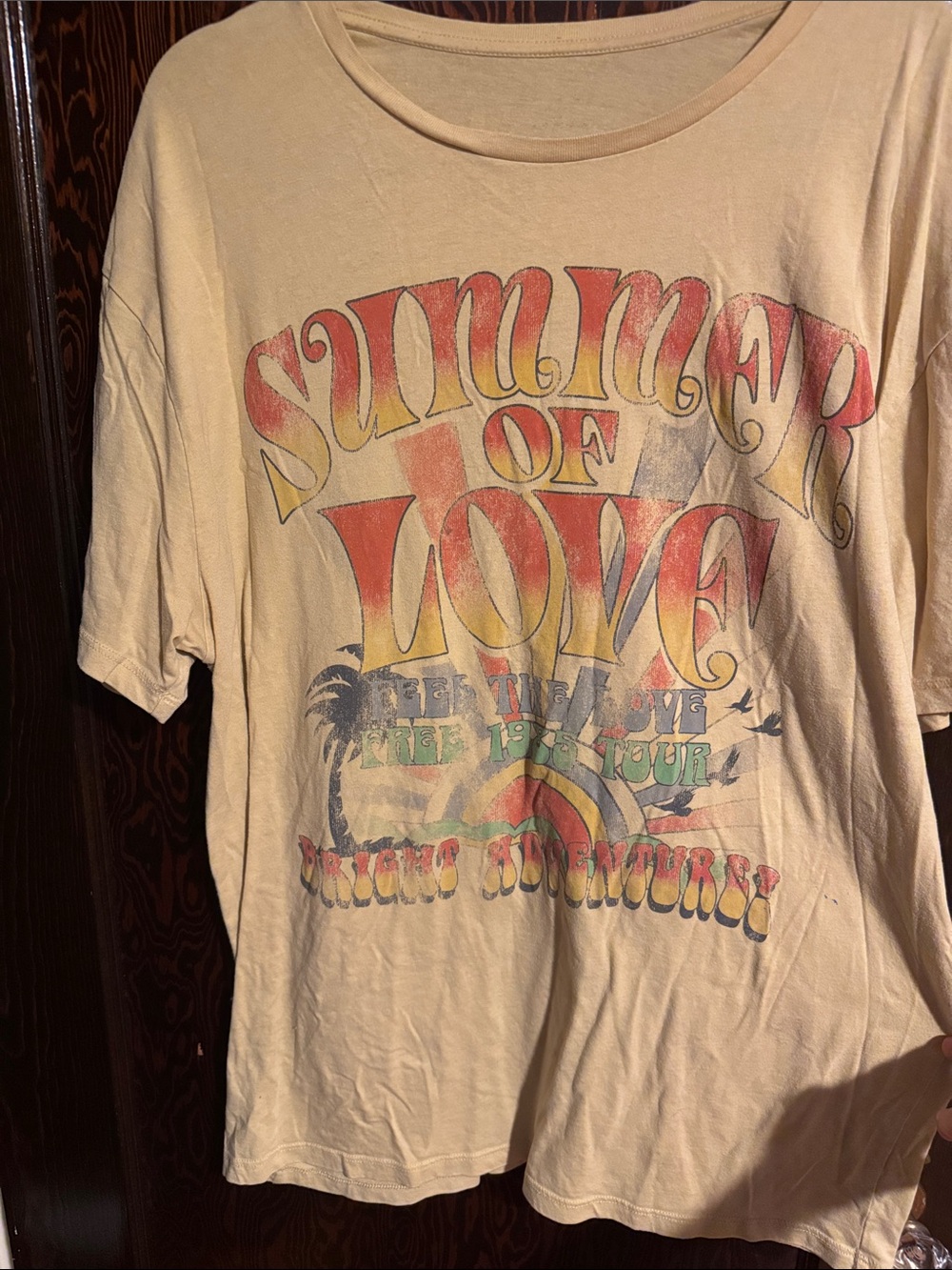 Summer of Love Graphic Tee - Beige Vintage-Style Kids Shirt